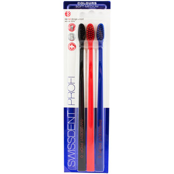 Colours Soft-Medium Set ( 3ks - černý, červený, modrý ) - Sada zubních kartáčků